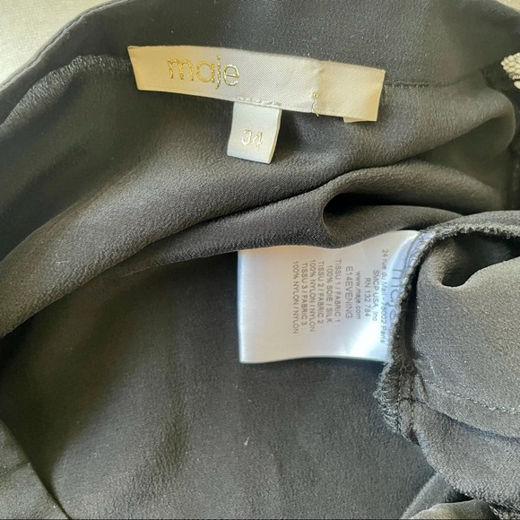 Maje silk short romper with long sleeves and lace detailing - Picture 6 of 6